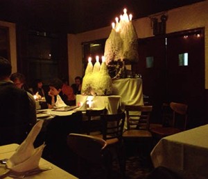 The candle in John's of 12th Street was lit to celebrate the end of prohibition. 